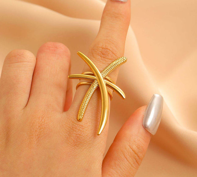 Crossline Shine Adjustable Ring - HASHTACK