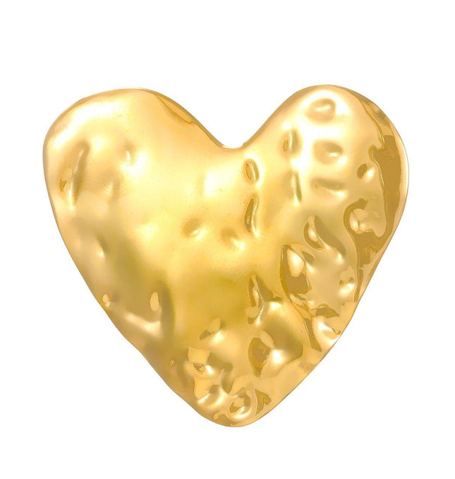 Dainty Heart Gold Adjustable Ring - HASHTACK