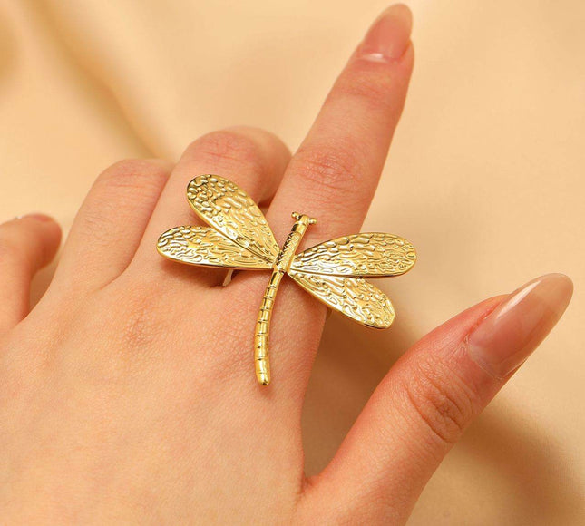 Delicate Dragonfly Open Ring - HASHTACK