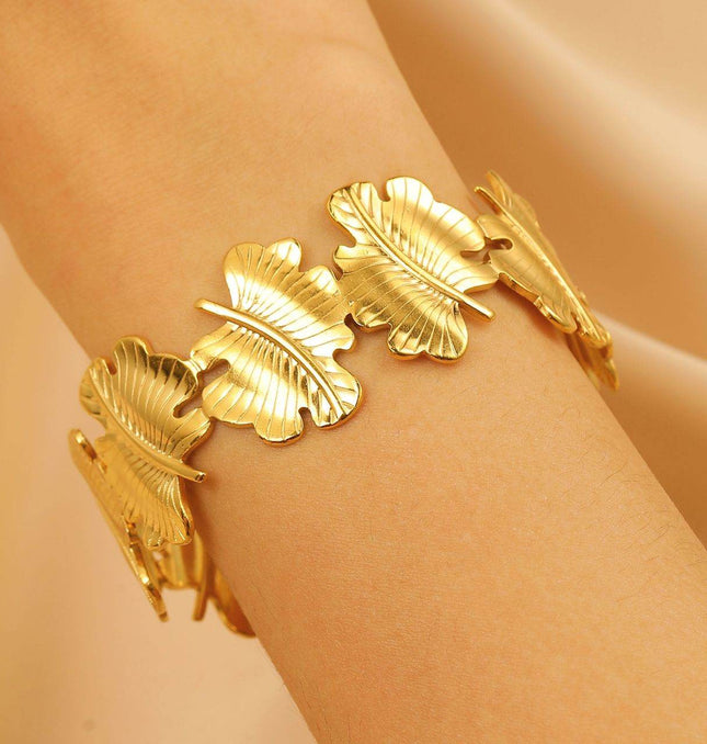 Golden Leaf Adjustable Cuff - HASHTACK