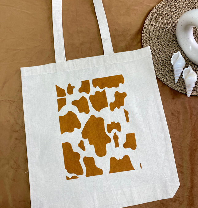 Giraffe Printed Canvas Tote Bag