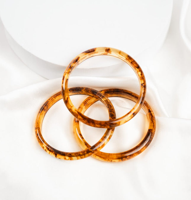 Amber Shine Slim Bangle Set - HASHTACK