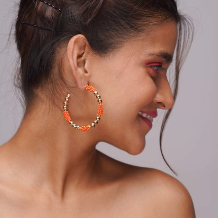 Apricot Orange Aura Hoops - HASHTACK