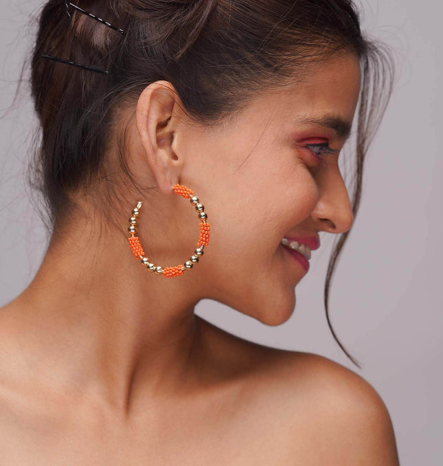 Apricot Orange Aura Hoops - HASHTACK