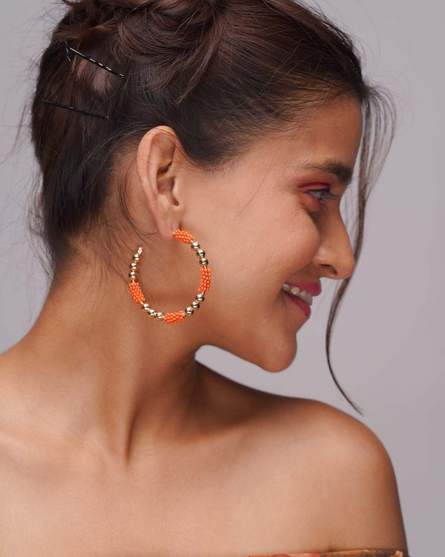 Apricot Orange Aura Hoops - HASHTACK