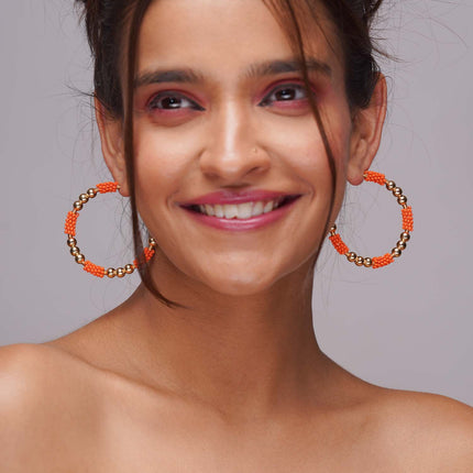 Apricot Orange Aura Hoops - HASHTACK