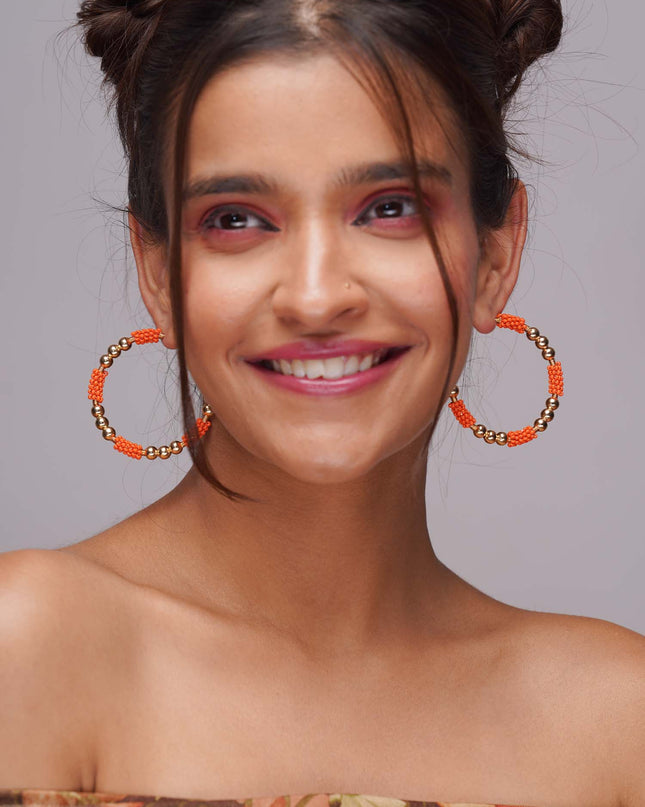 Apricot Orange Aura Hoops - HASHTACK