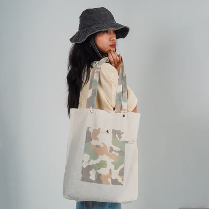 ARMY CHIC CANVAS TOTE BAG - HASHTACK