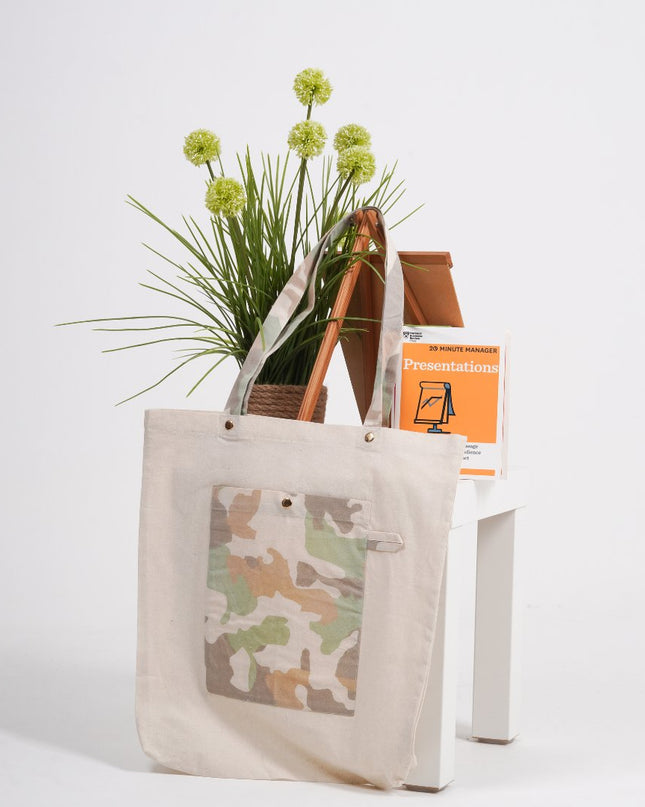 ARMY CHIC CANVAS TOTE BAG - HASHTACK