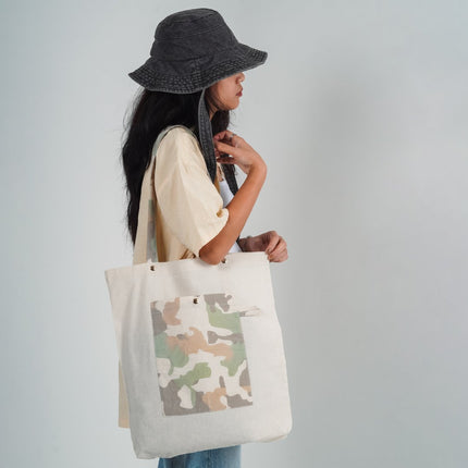 ARMY CHIC CANVAS TOTE BAG - HASHTACK