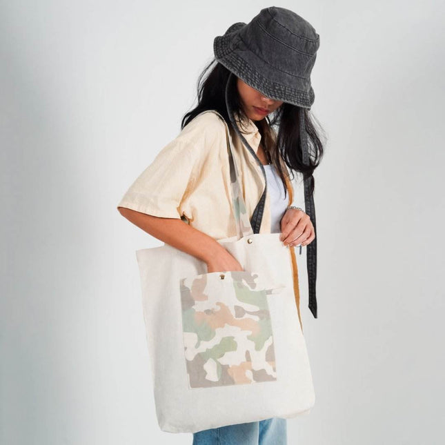 Army Chic Canvas Tote Bag - HASHTACK