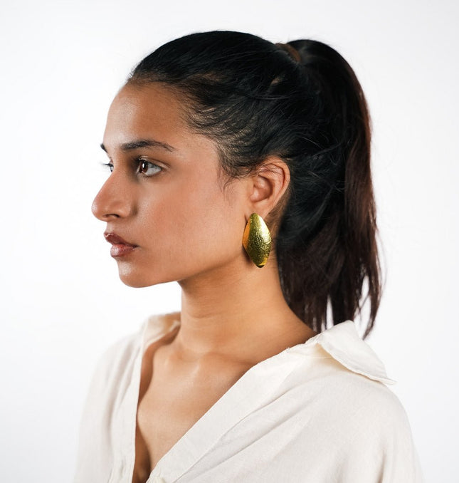 Auric Drift Textured Stud Earrings - HASHTACK