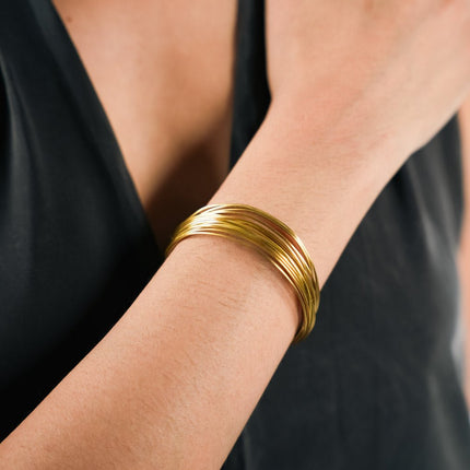 Aurora Layered Gold Cuff Bracelet - HASHTACK