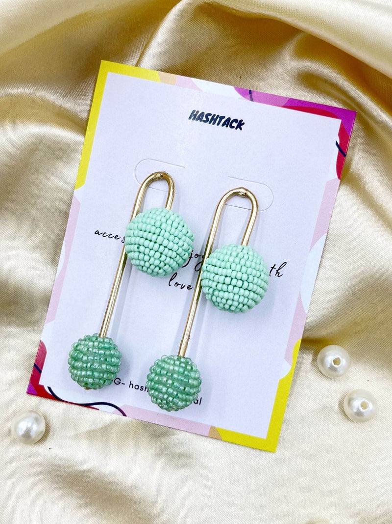 Azure  Aquamarine Hoops Earrings