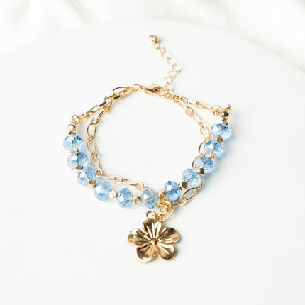 Azure Bloom Flower Charm Bracelet - HASHTACK