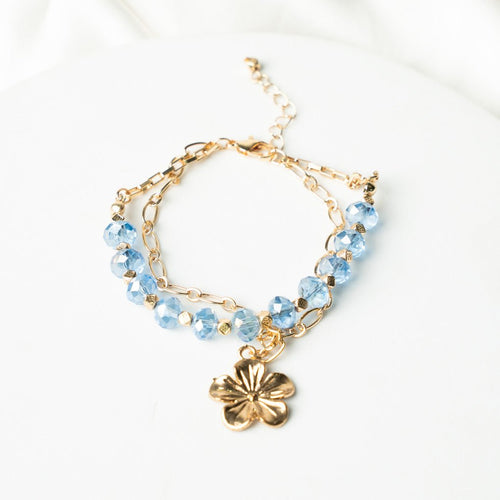 Azure Bloom Flower Charm Bracelet