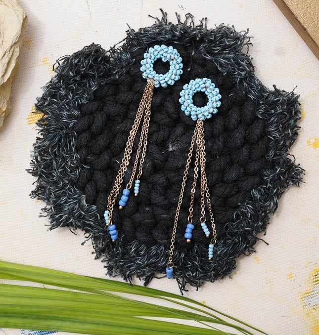 Azure Blue Hoop Earrings - HASHTACK