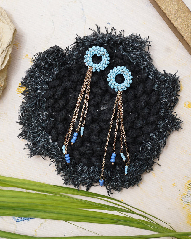 Azure Blue hoop earrings - HASHTACK