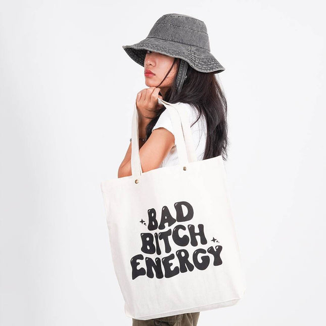 Bad Bitch Energy Canvas Tote Bag - HASHTACK