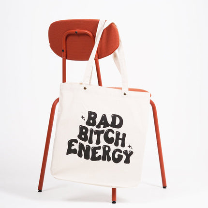 BAD BITCH ENERGY CANVAS TOTE BAG - HASHTACK