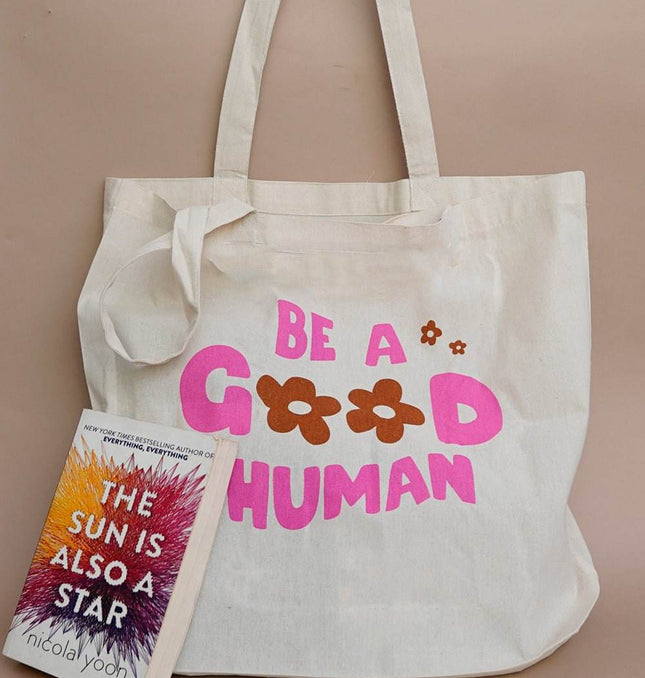 Be A Good Human Canvas Tote Bag - HASHTACK