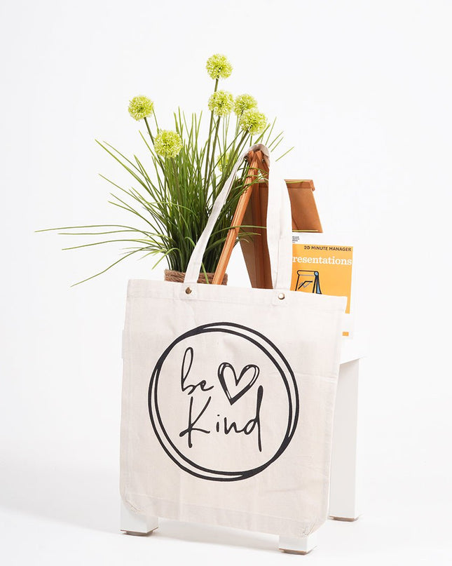 Be Kind Canvas Tote Bag - HASHTACK