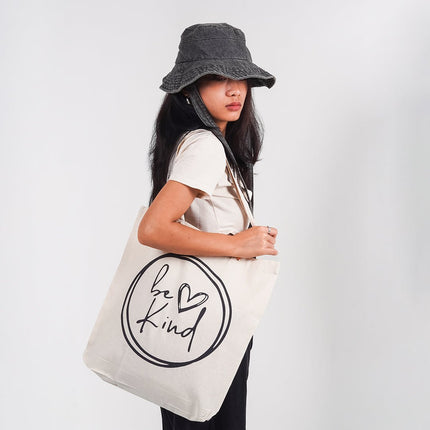 Be Kind Canvas Tote Bag - HASHTACK