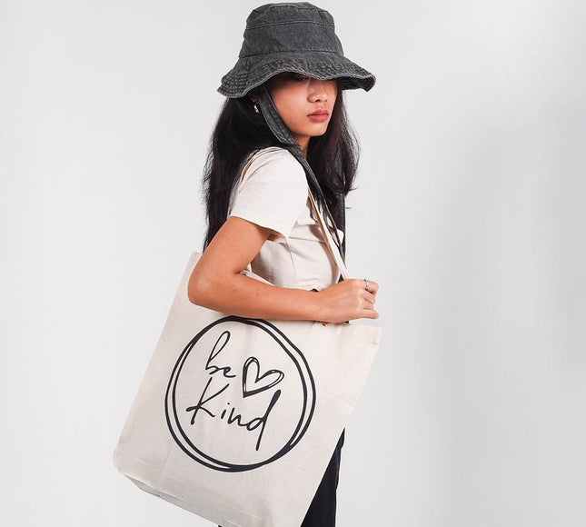 Be Kind Canvas Tote Bag - HASHTACK