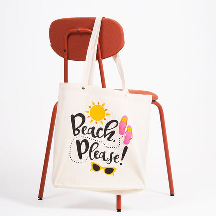 Beach Please Canvas Tote Bag - HASHTACK