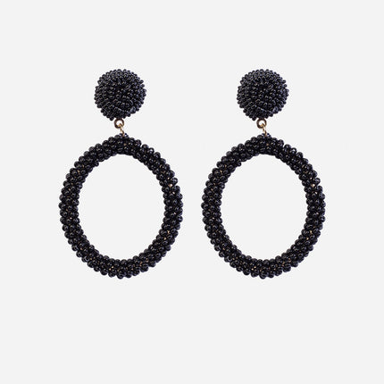 black-beaded-top-hoop-earrings-312986 - HASHTACK hashtack.in