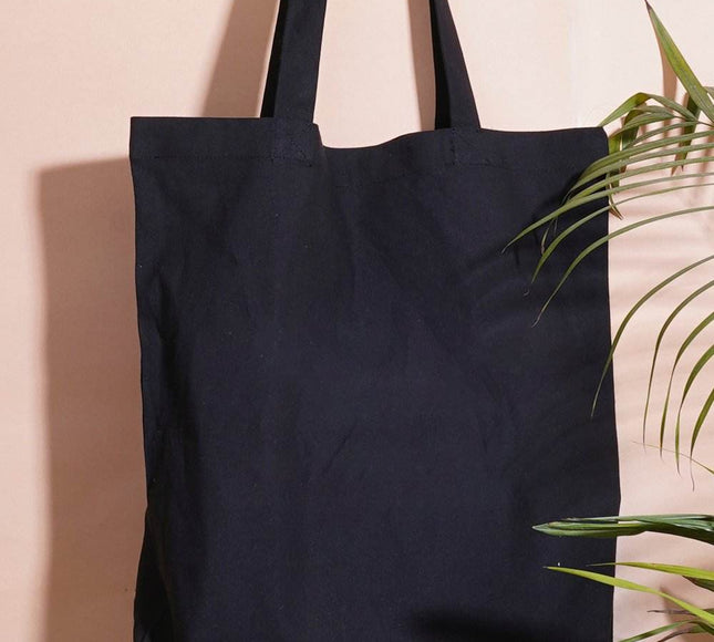 Black Plain Canvas Tote Bag – HASHTACK