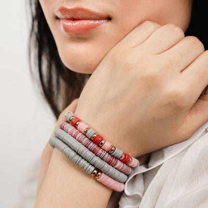 Blush Contrast Stackable Bracelet Set - HASHTACK