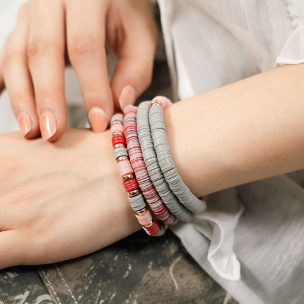 Blush Contrast Stackable Bracelet Set - HASHTACK