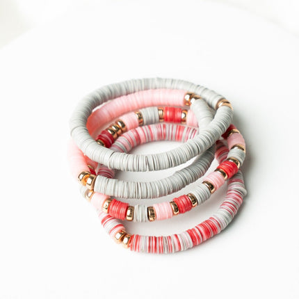 Blush Contrast Stackable Bracelet Set - HASHTACK