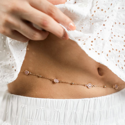Blush Stone Gold Waist Chain - HASHTACK