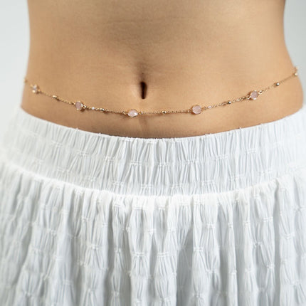 Blush Stone Gold Waist Chain - HASHTACK