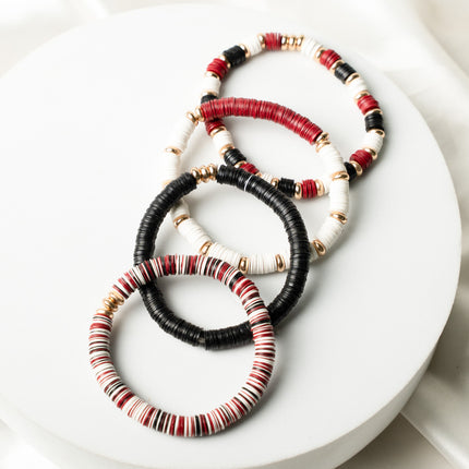 bohemian-beaded-bracelets-stack-red-black-white-layered-style_jpg - HASHTACK hashtack.in