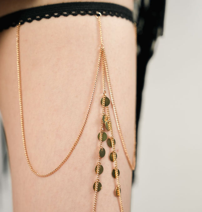 Celestial Coin Layered Thigh Chain - HASHTACK
