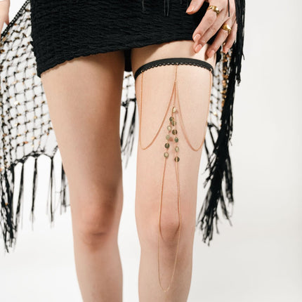 Celestial Coin Layered Thigh Chain - HASHTACK
