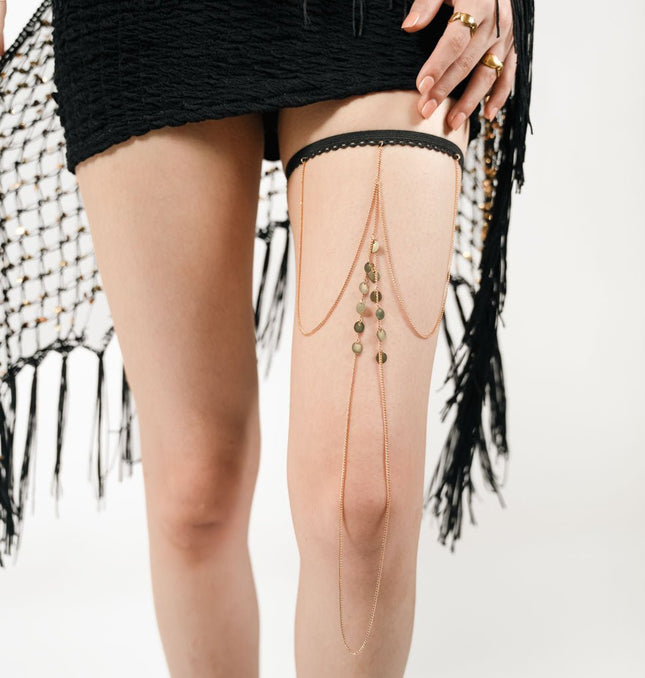 Celestial Coin Layered Thigh Chain - HASHTACK