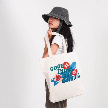 Good Things Are Coming Canvas Tote Bag - HASHTACK