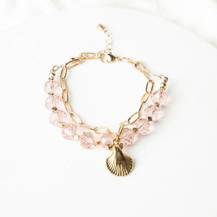 Coastal Blush Seashell Charm Bracelet - HASHTACK