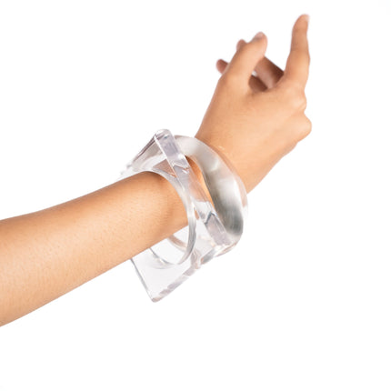 Crystal Clear Geometry Bangles - HASHTACK