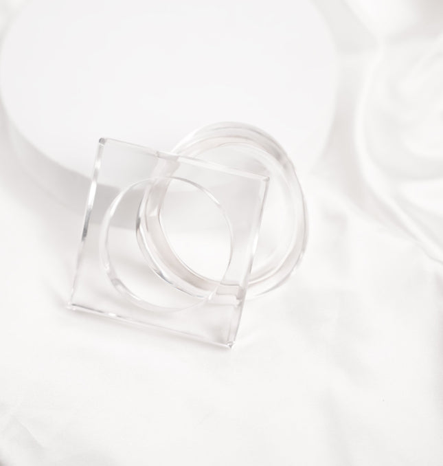 Crystal Clear Geometry Bangles - HASHTACK