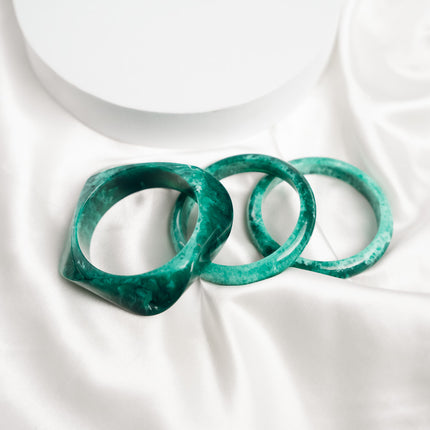 Aqua Marble Sculpt Bangle Set