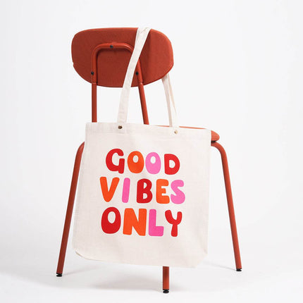 Good Vibes Only Canvas Tote Bag - HASHTACK