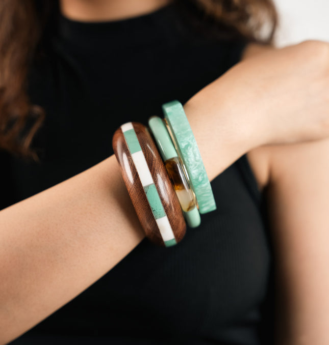 Mint Muse Wooden & Resin Bangles