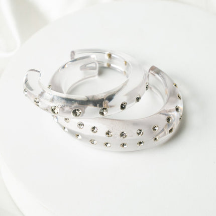 Glass Bling Resin Bangle Set - HASHTACK
