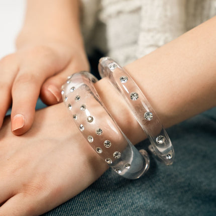 Glass Bling Resin Bangle Set - HASHTACK