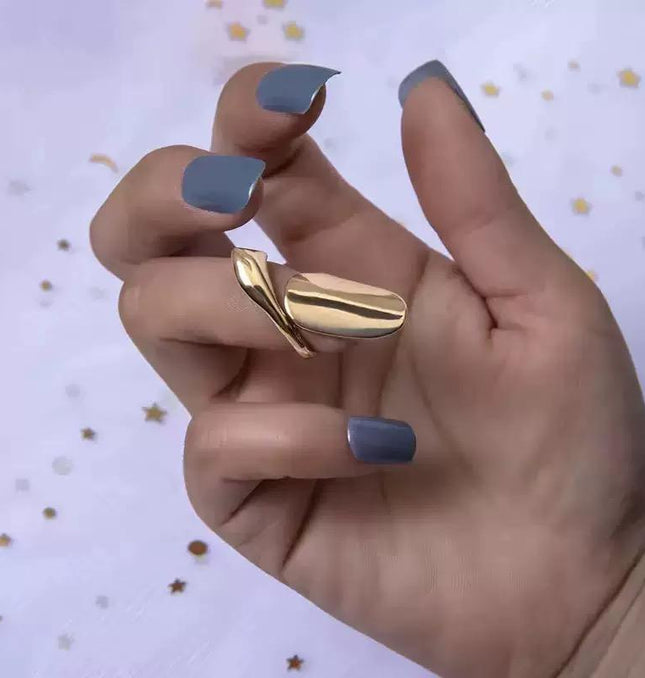 Gold Nail Armor Adjustable Ring - SET OF 5 - HASHTACK